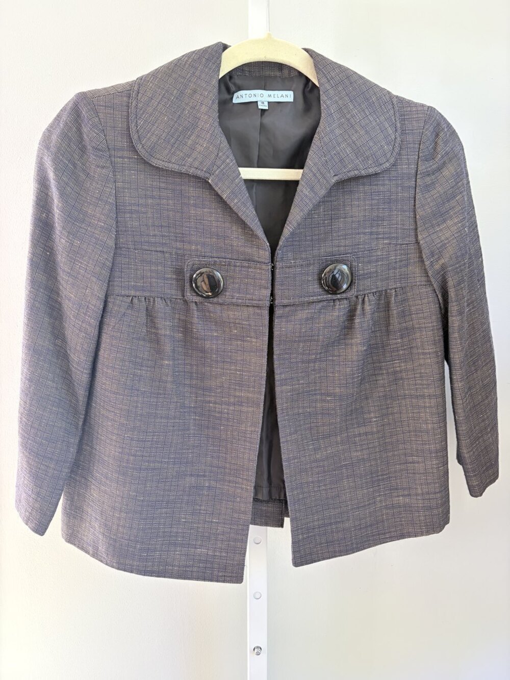 ANTONIO MELANI Cropped Swing Jacket Gray Size 8